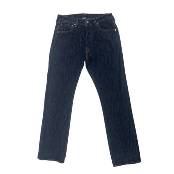 LEVI STRAUSS & CO 501 Men Button Front Dark Wash Jeans | 34x32 - Picture 2 of 7